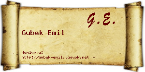Gubek Emil névjegykártya